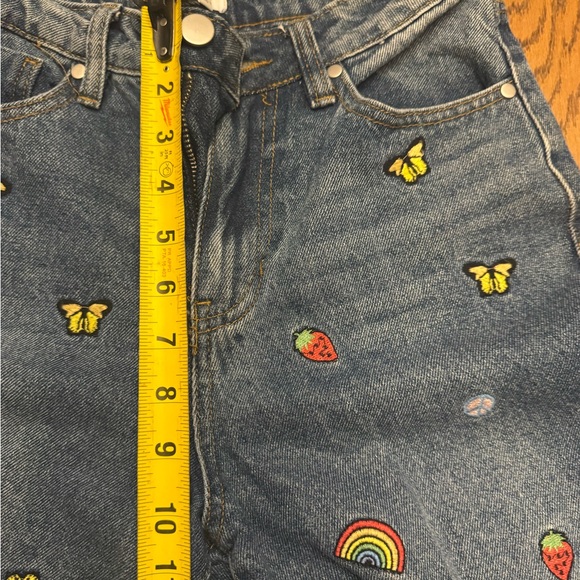 BP Straight Leg Jeans‎ Blue Playful Embroidery butterfly rainbow 90s Y2K Grunge - Picture 5 of 9